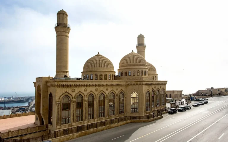 Bibi-Heybat Mosque on the Caspian shore near Baku